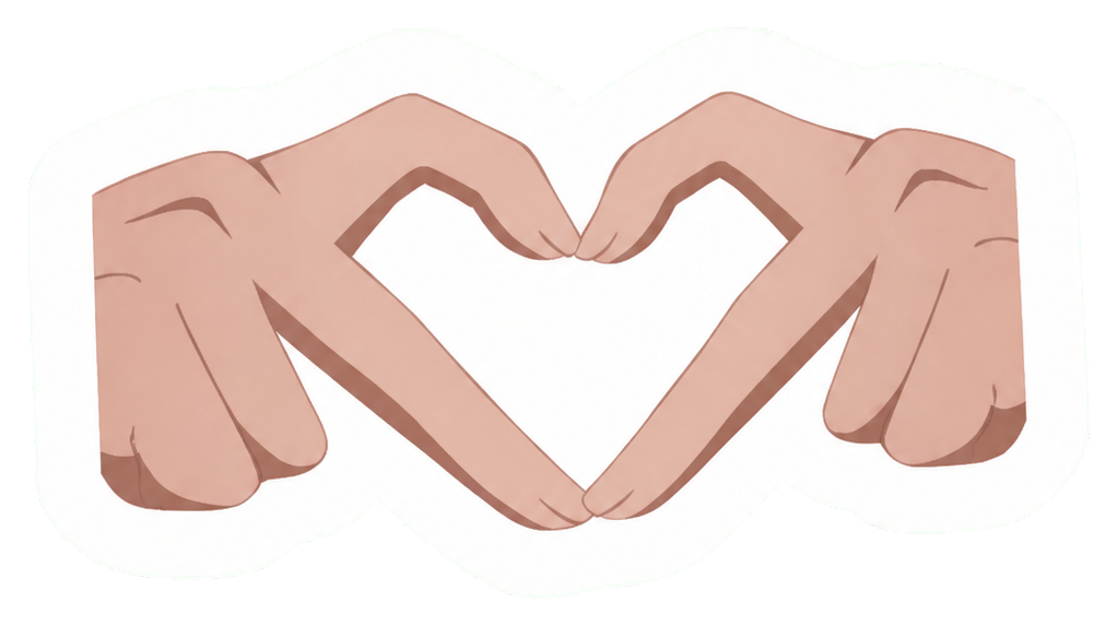 Hands forming a heart sticker