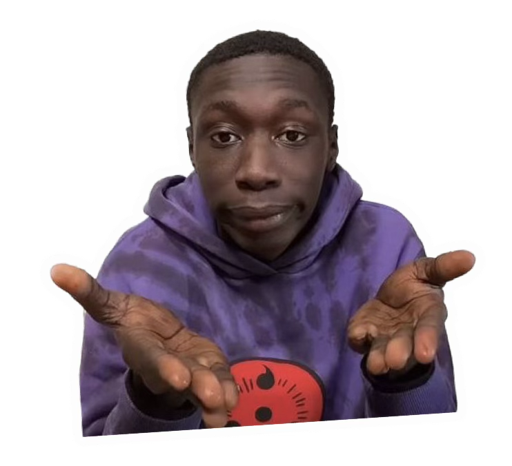 Shrugging reaction sticker